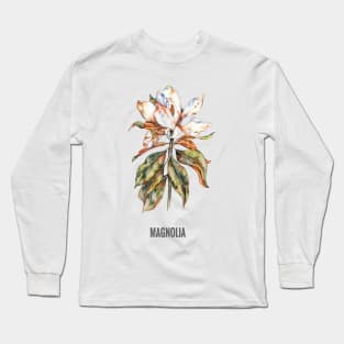 Large white magnolia Long Sleeve T-Shirt